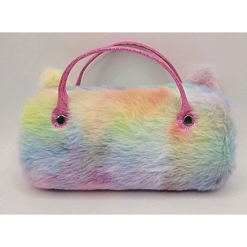 Pretty Plush Eyeglasses Case Travel Hard Shell Sunglasses Case, Protective